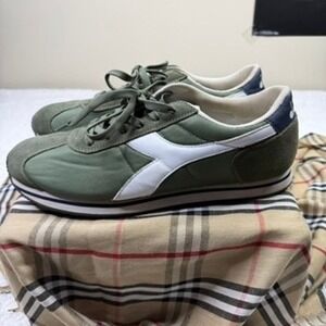 Diadora Men's Green Suede Nylon Low Top Sneakers Shoes Size 12 USM 46 EUR